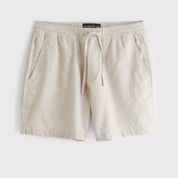 Abercrombie and Fitch Linen-Blend Pull-On Short 6” - Picture 2 of 7
